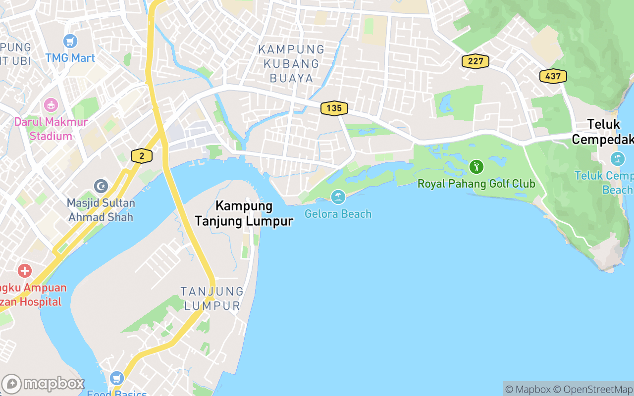 Map showing the location of Pantai Gelora