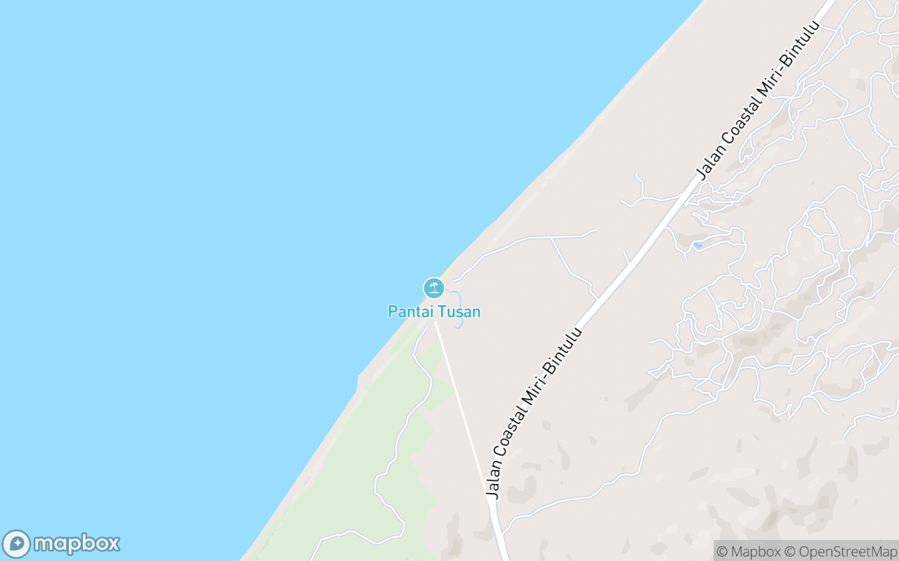 Map showing the location of Pantai Tusan Bekenu