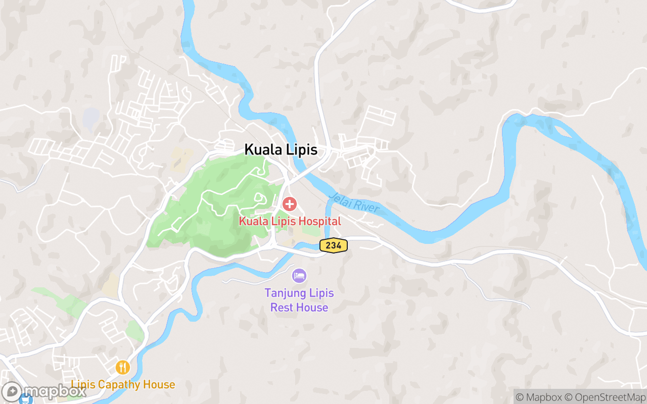 Map showing the location of Jambatan Keretapi Lama (Tanjung Lipis)
