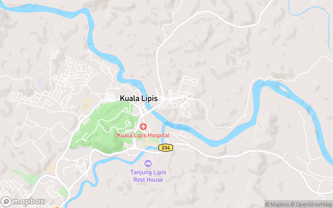 Map showing the location of Restoran Gulai Kampung Kuala Lipis (RGK)