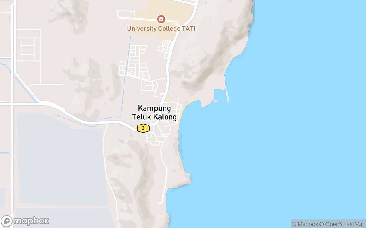 Map showing the location of Pantai Teluk Kalong