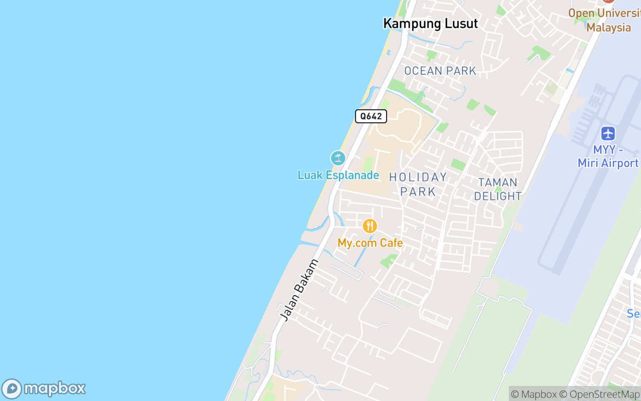 Map showing the location of Luak Esplanade
