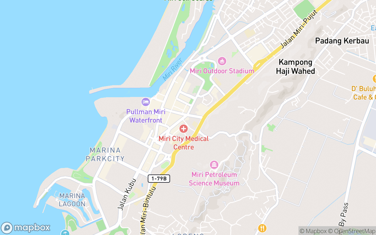 Map showing the location of Miri Handicraft Center