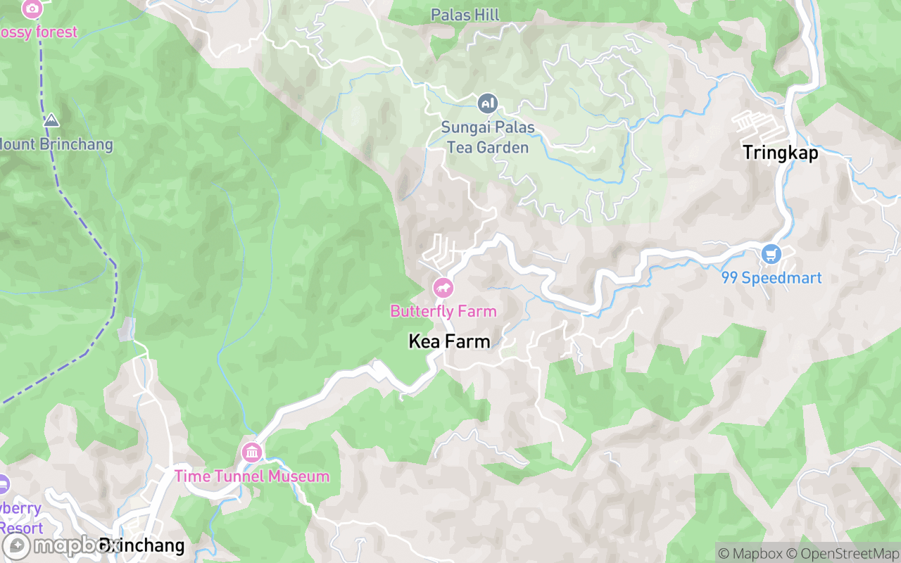 Map showing the location of Butterfly Garden
