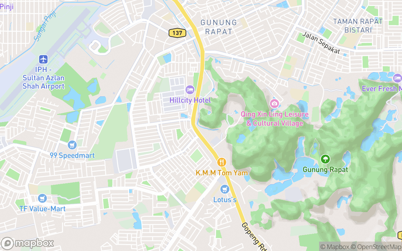 Map showing the location of Perak Guanyin Cave
