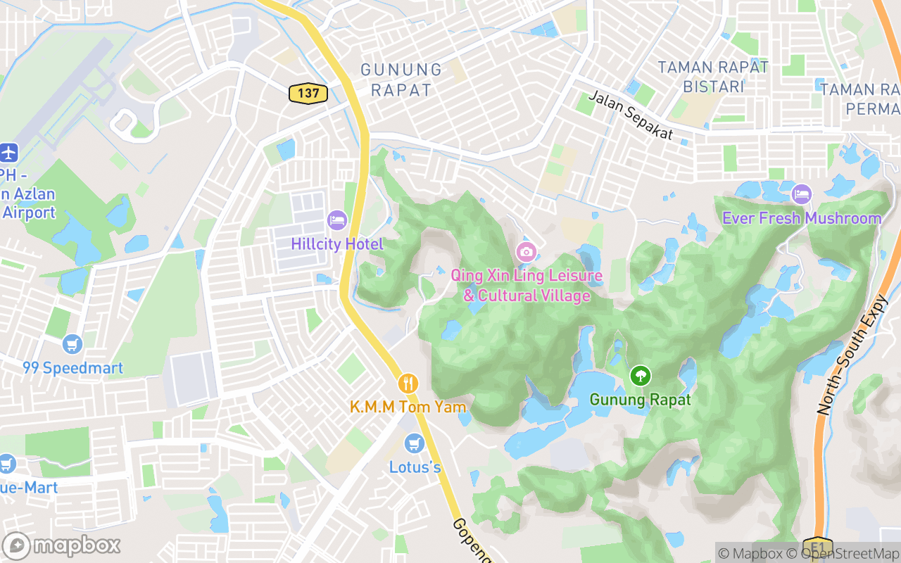 Map showing the location of Tasik Cermin Ipoh