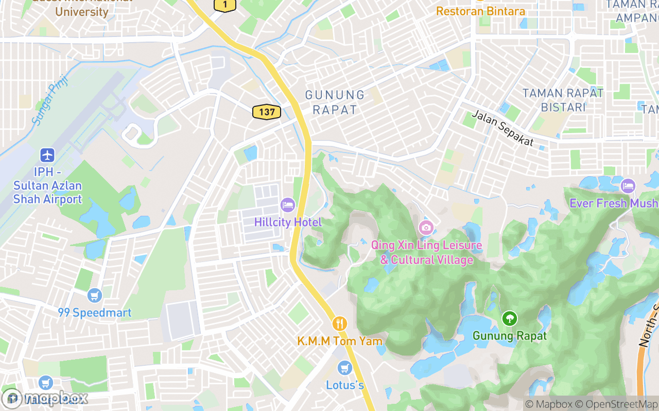 Map showing the location of Sam Poh Tong Temple