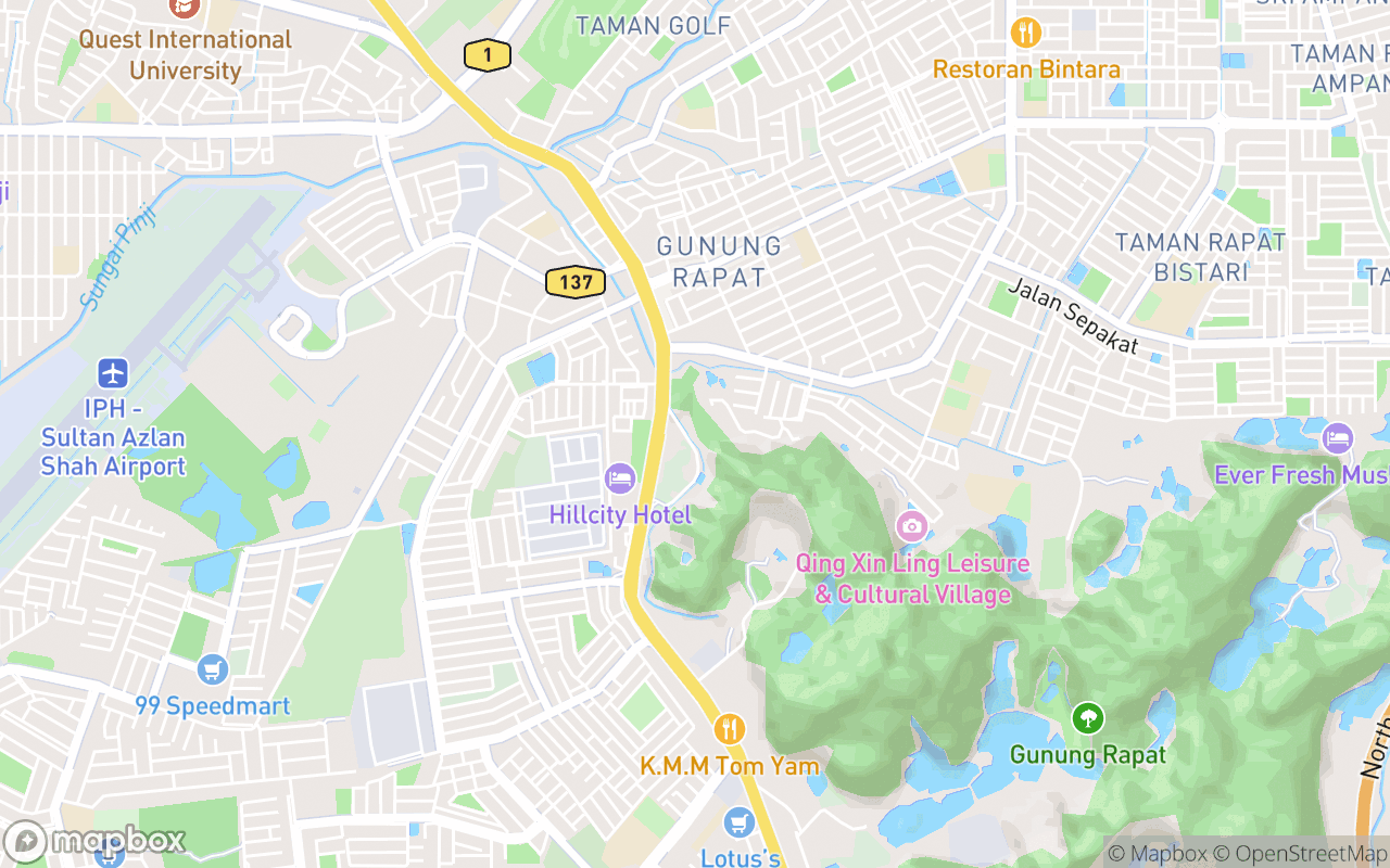 Map showing the location of Nam Thean Tong Temple