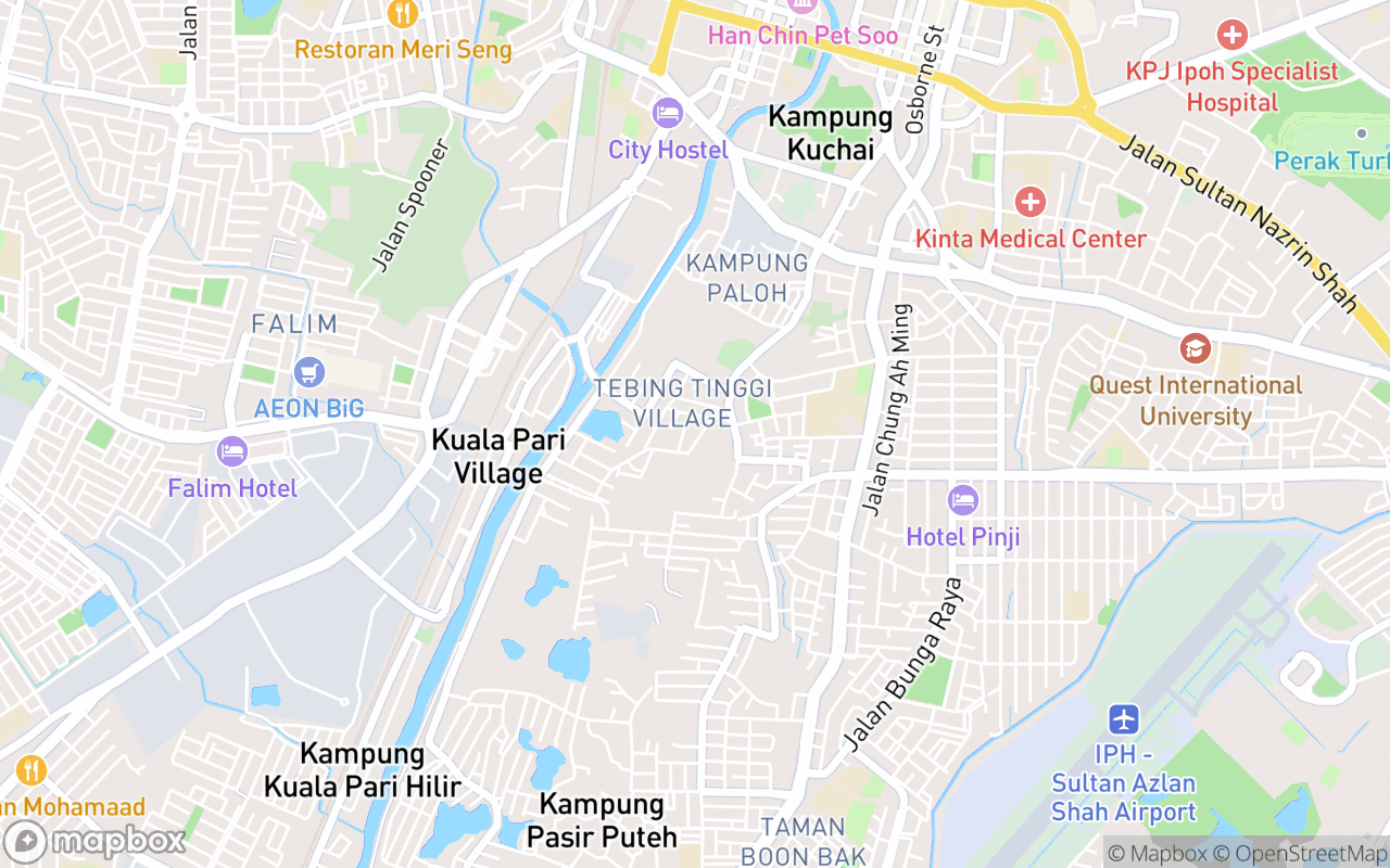 Map showing the location of Tokong Chai Kong Tebing Tinggi