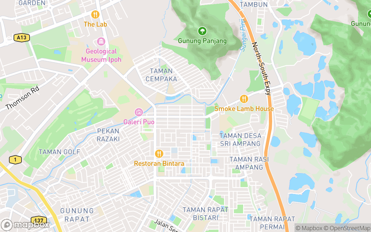 Map showing the location of AmpangKu Pocket Park