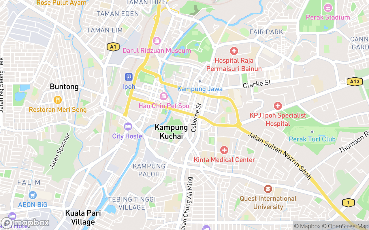 Map showing the location of Mural Art's Lane