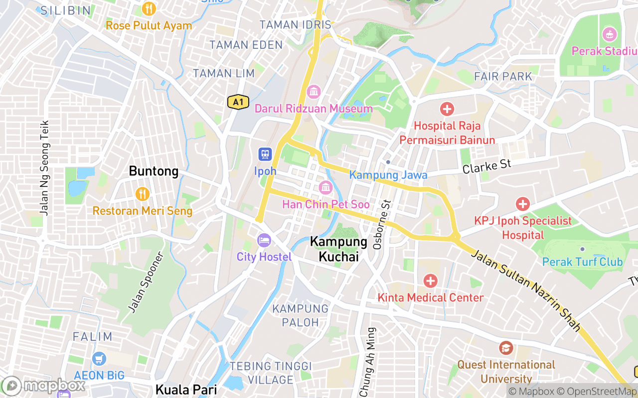 Map showing the location of Ipoh Mural - Old Town Relieves Nostalgia with Trishaw