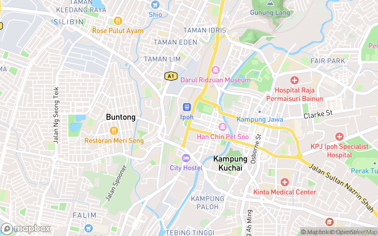 Map showing the location of Ipoh War Memorial