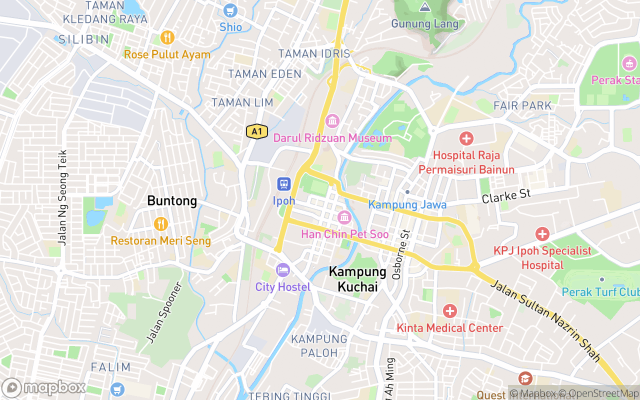 Map showing the location of Ipoh Mural - No.2 A paper plane