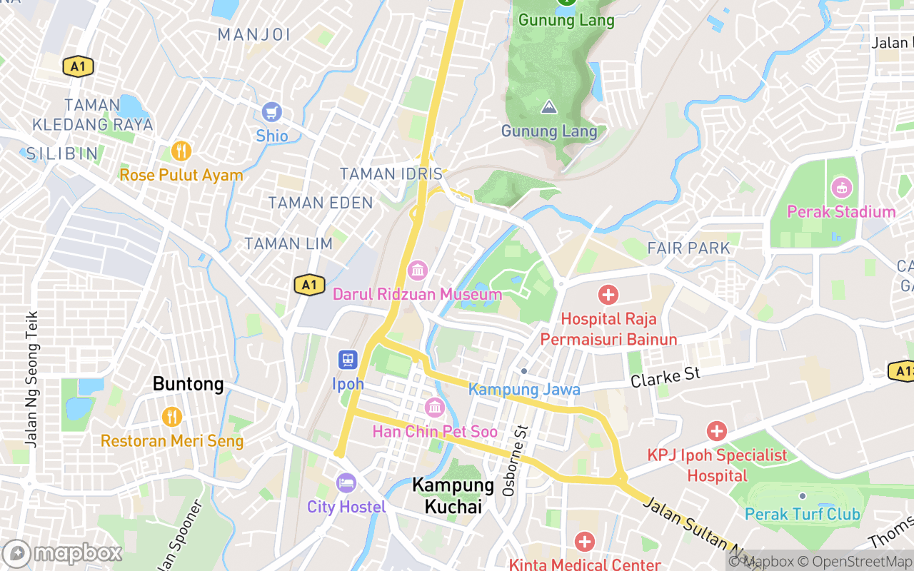 Map showing the location of Kinta Riverwalk