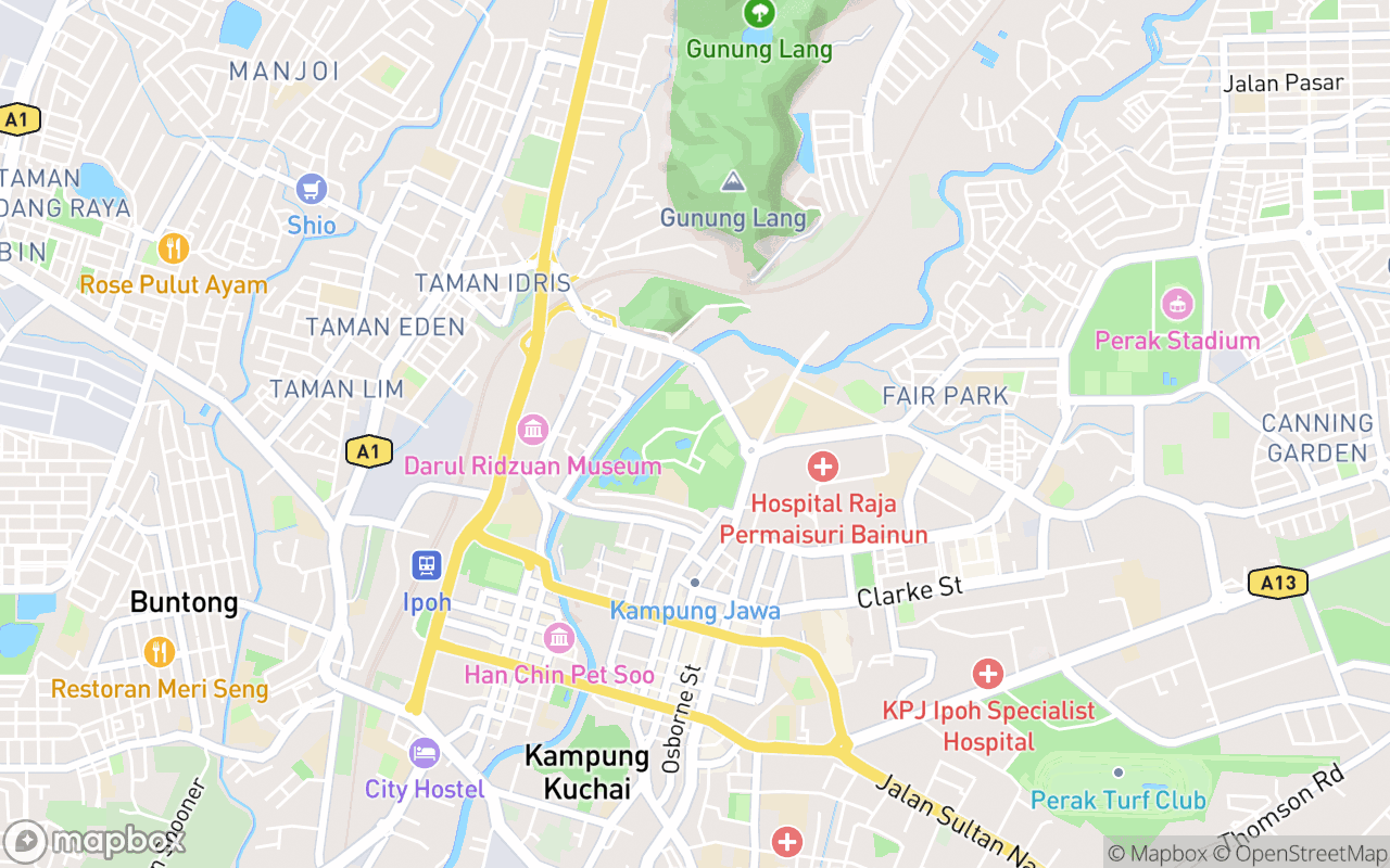 Map showing the location of D R Seenivasagam Recreational Park