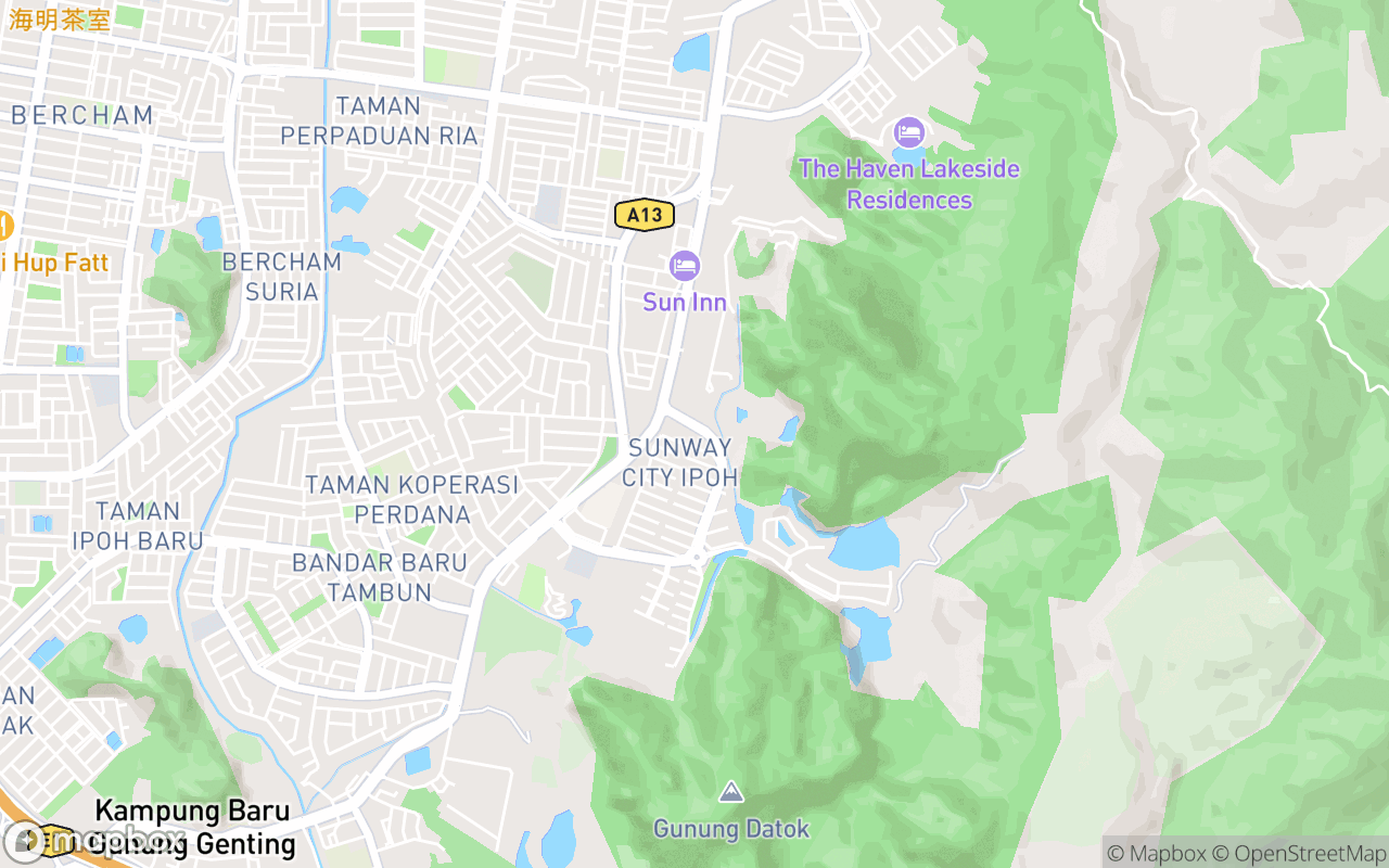 Map showing the location of Sunway Lost World Theme Park 