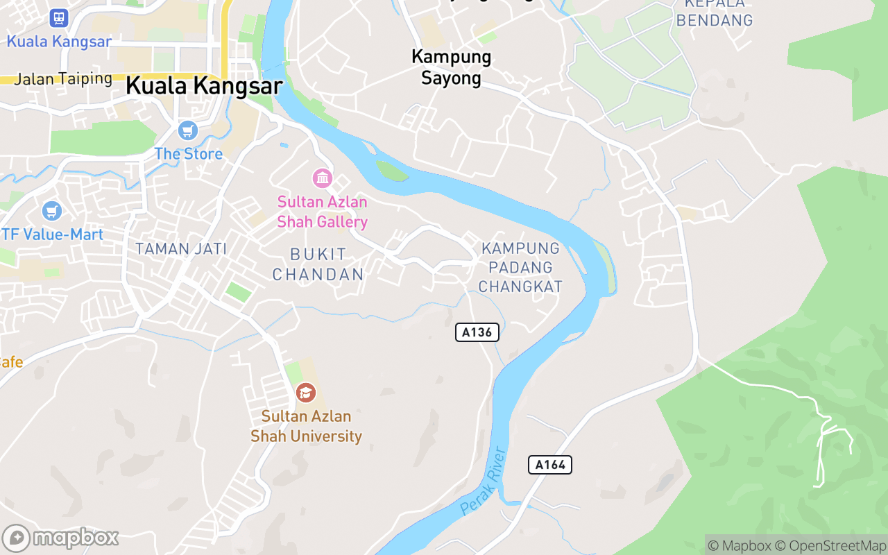 Map showing the location of Muzium Diraja Kuala Kangsar