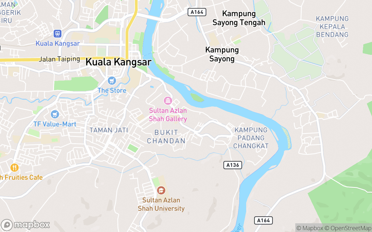 Map showing the location of Masjid DiRaja Ubudiah Kuala Kangsar