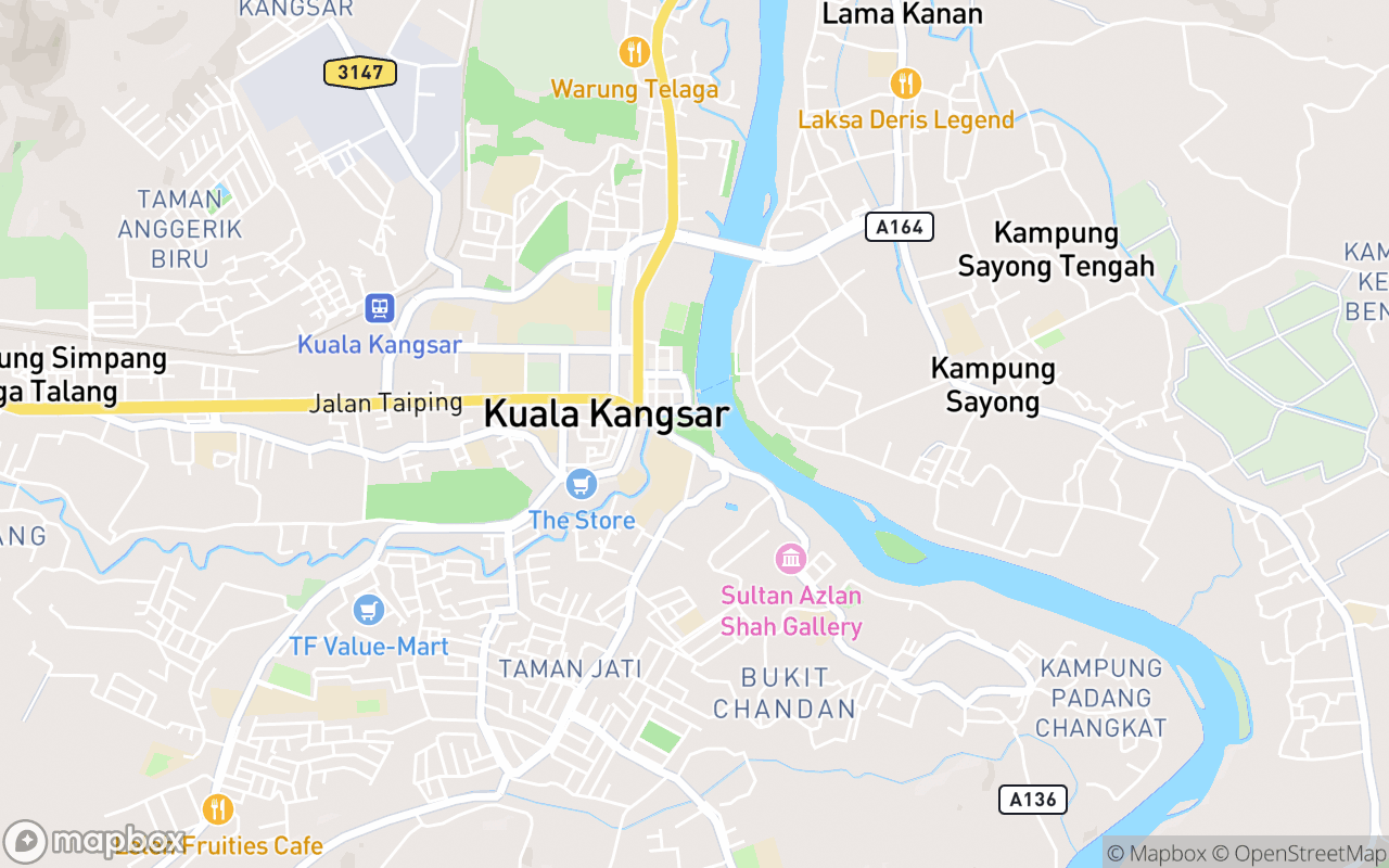 Map showing the location of Recreation Park Kuala Kangsar