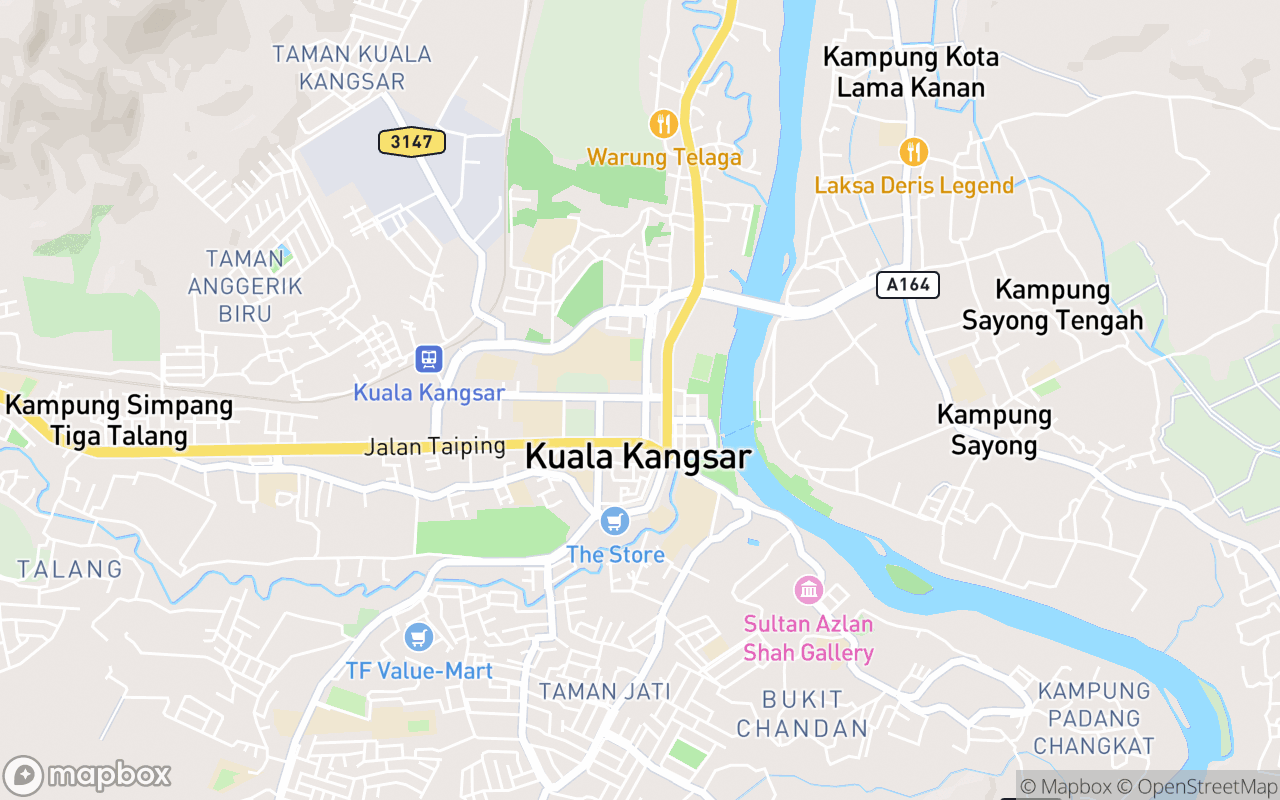 Map showing the location of Malaya First Rubber Tree