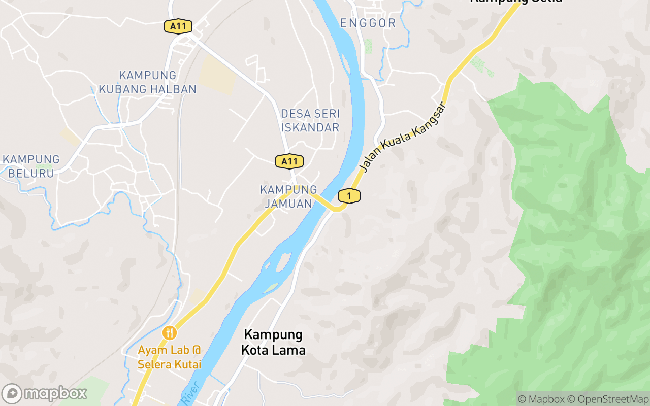 Map showing the location of Sultan Iskandar Bridge