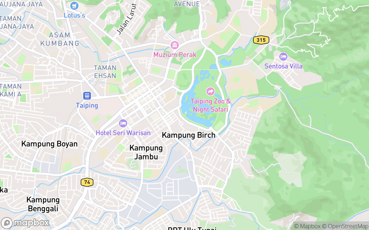 Map showing the location of Taiping Lake Ride and Cruise