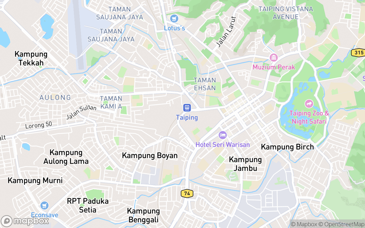 Map showing the location of Taiping Railway Station (Old Building)