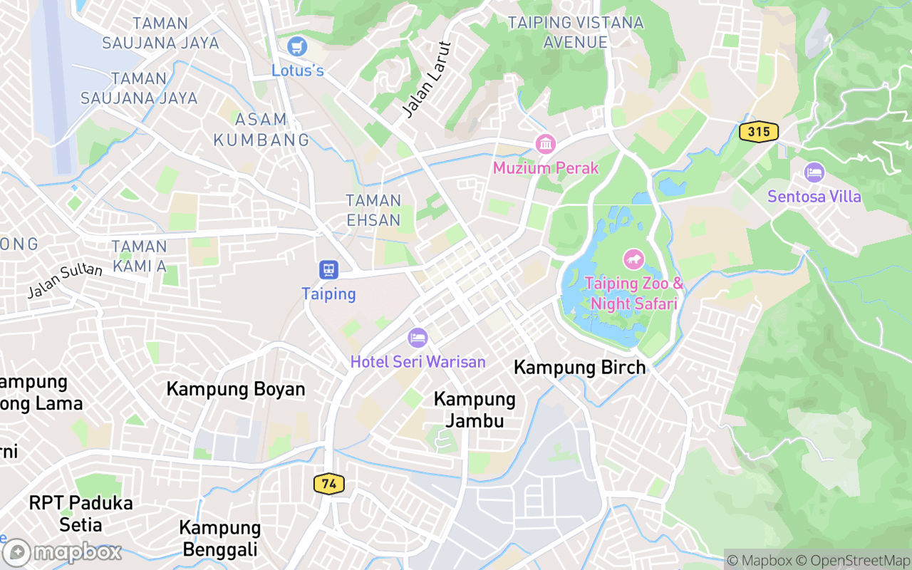 Map showing the location of Taiping Market