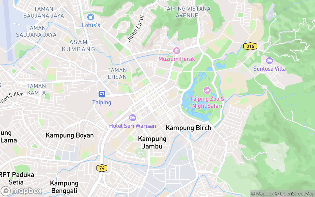 Map showing the location of Taiping Clock Tower