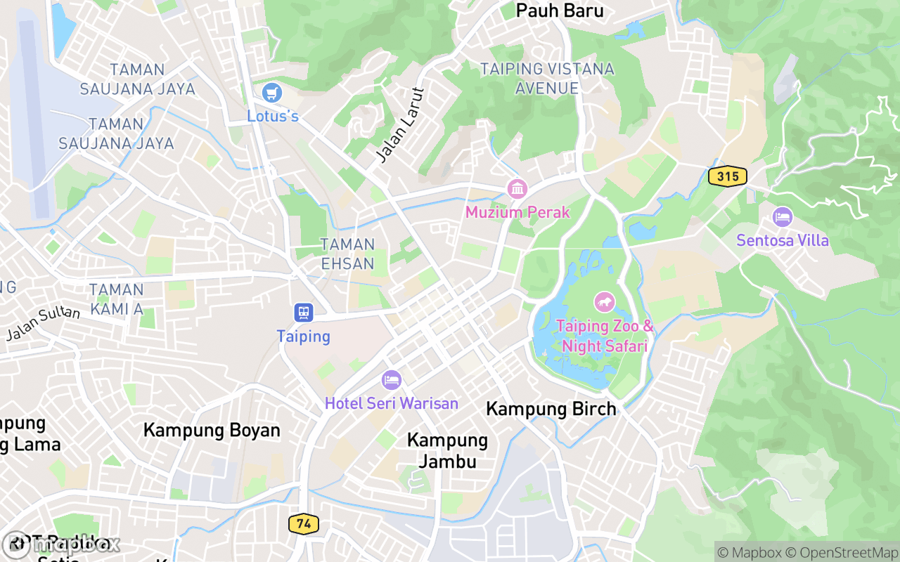 Map showing the location of Taiping Municipal Gallery (Tourist Information Center)