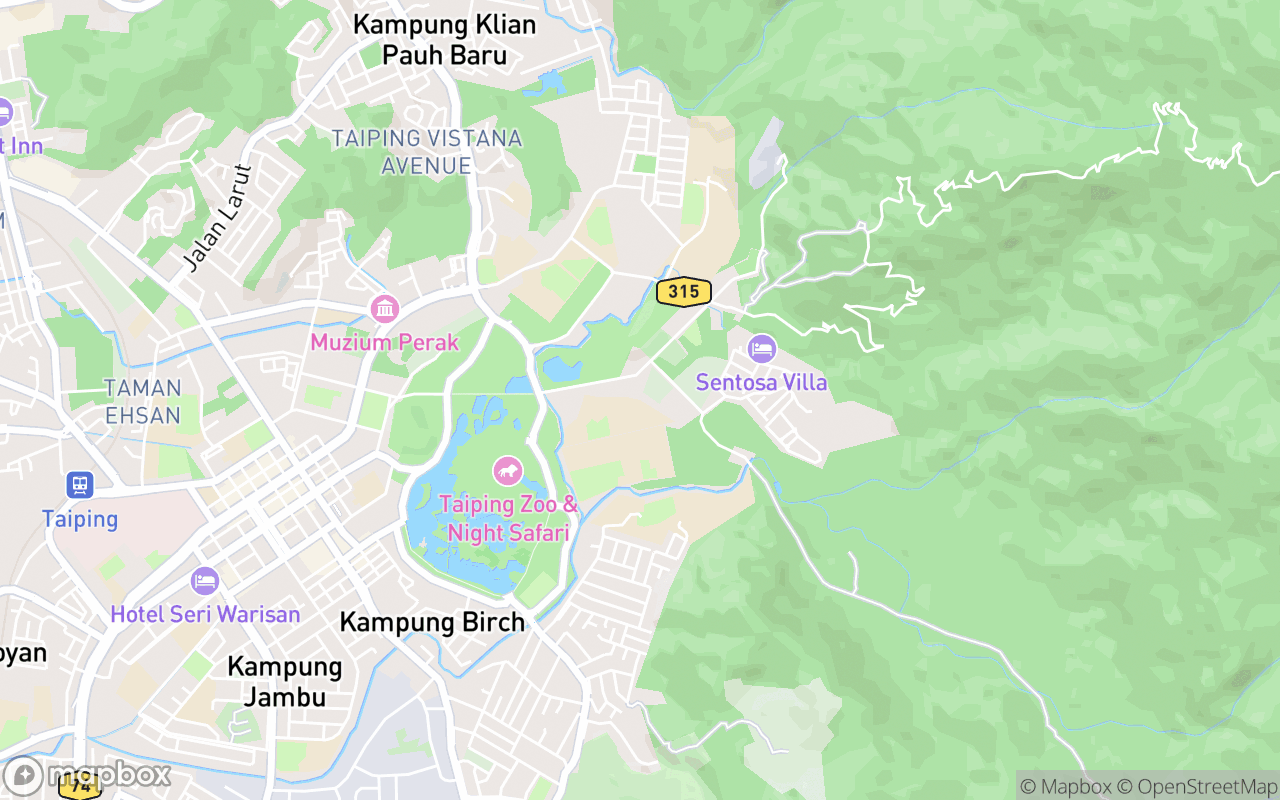 Map showing the location of ATV Adventure Park Larut