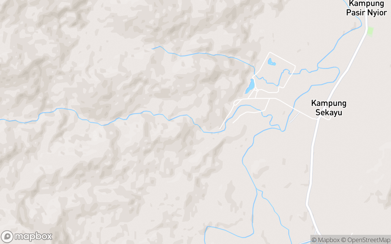 Map showing the location of Air Terjun Sekayu Waterfall