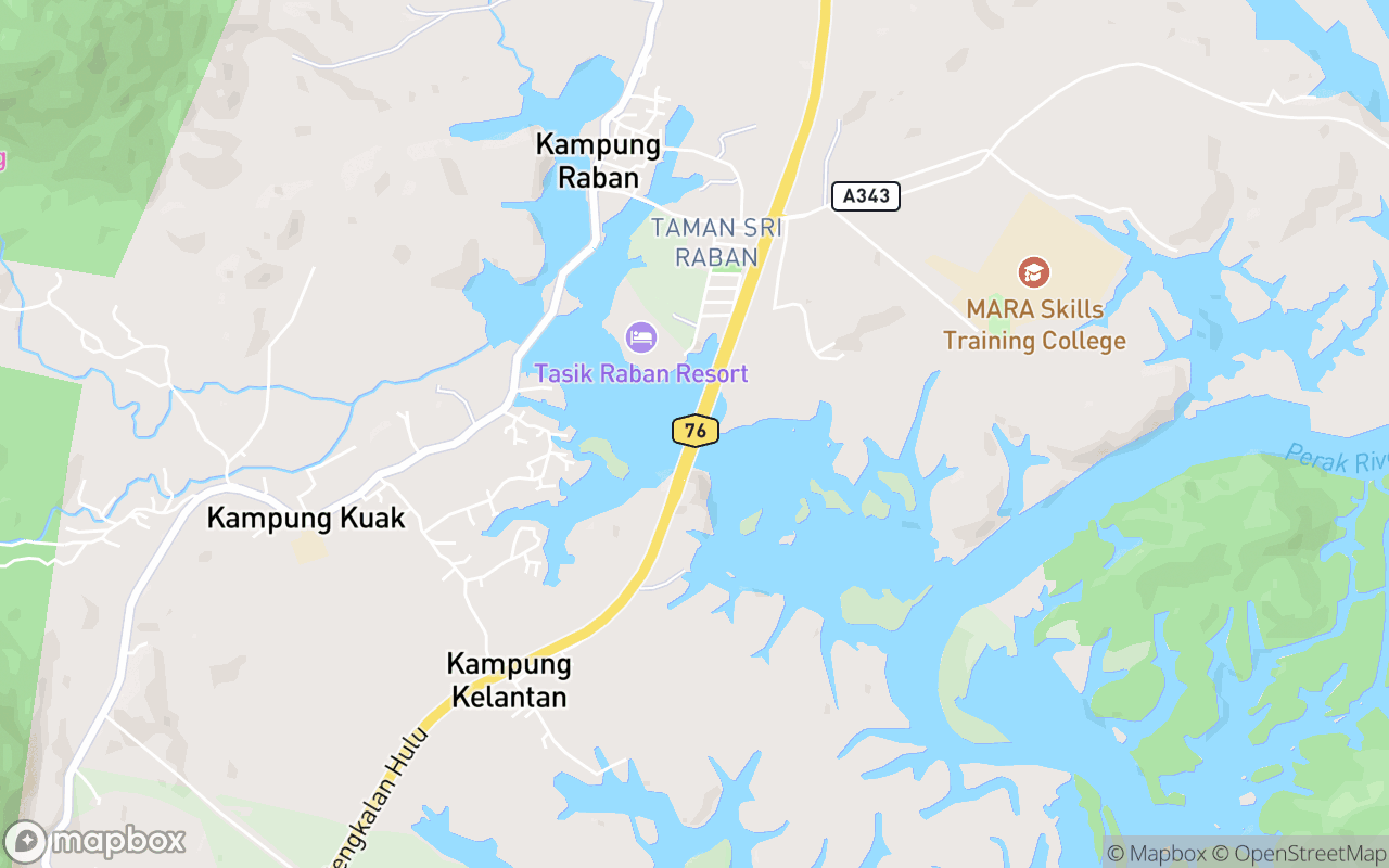 Map showing the location of Bridge Raja Muda Nazrin