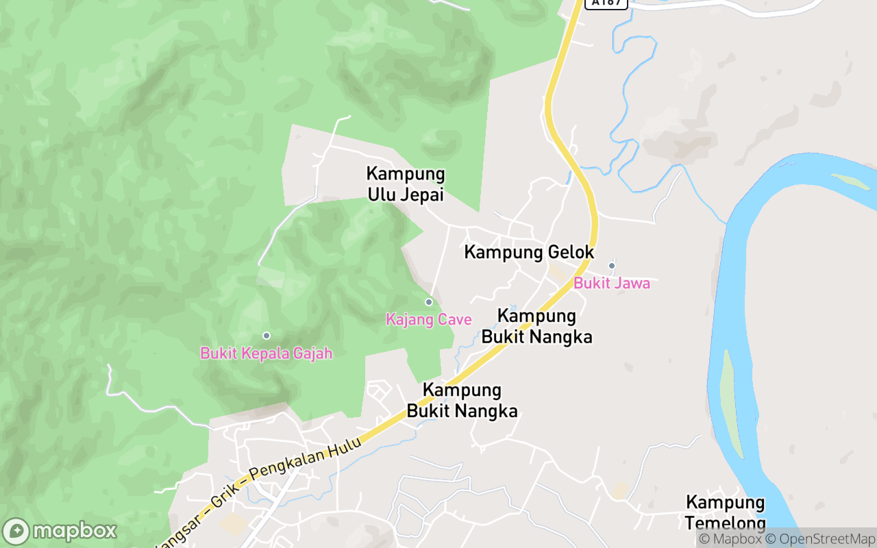 Map showing the location of Gua Kajang