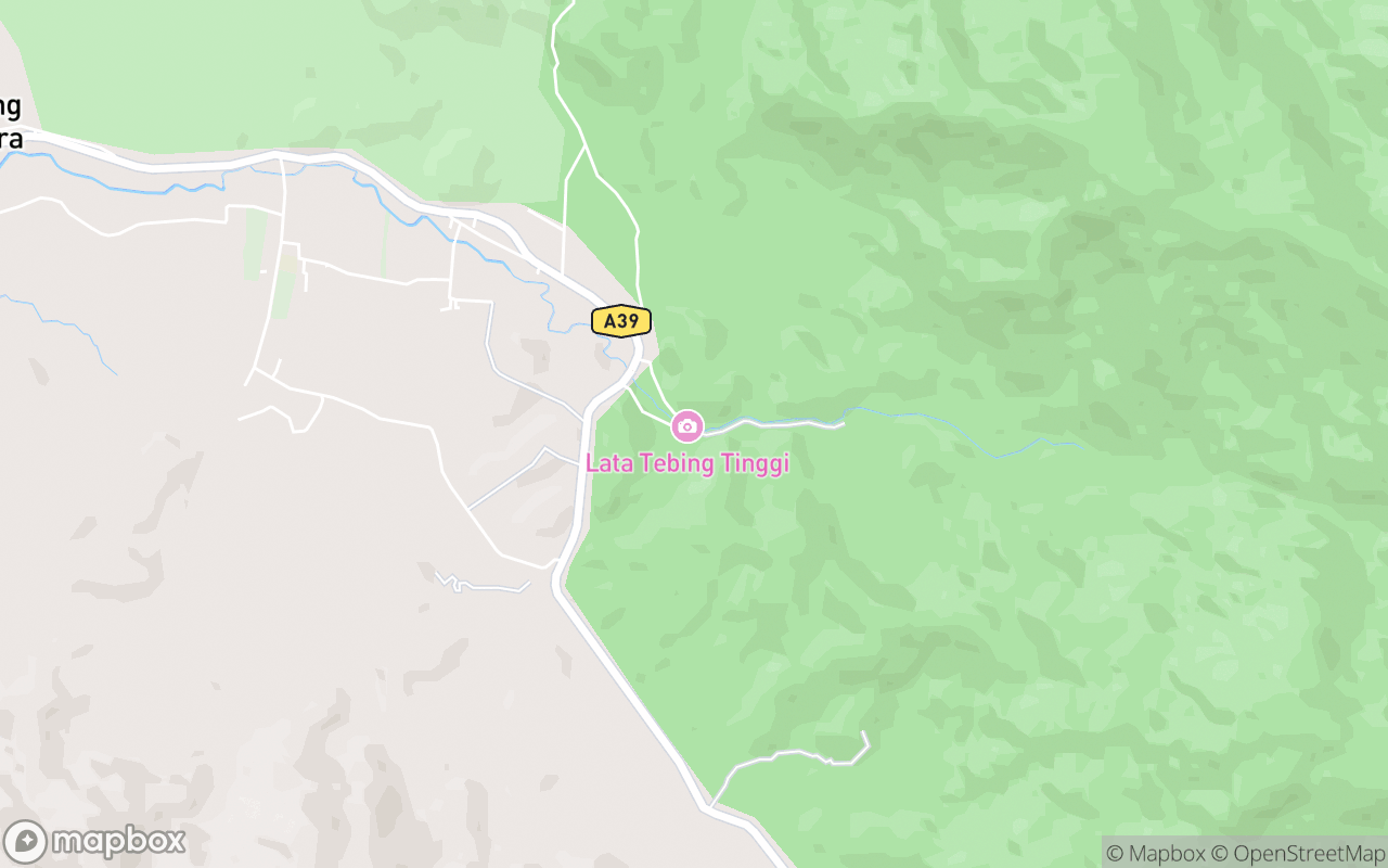Map showing the location of Lata Tebing Tinggi