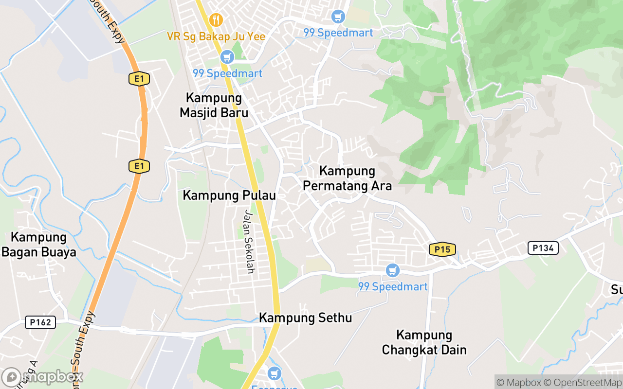Map showing the location of Pasar Malam Sungai Bakap