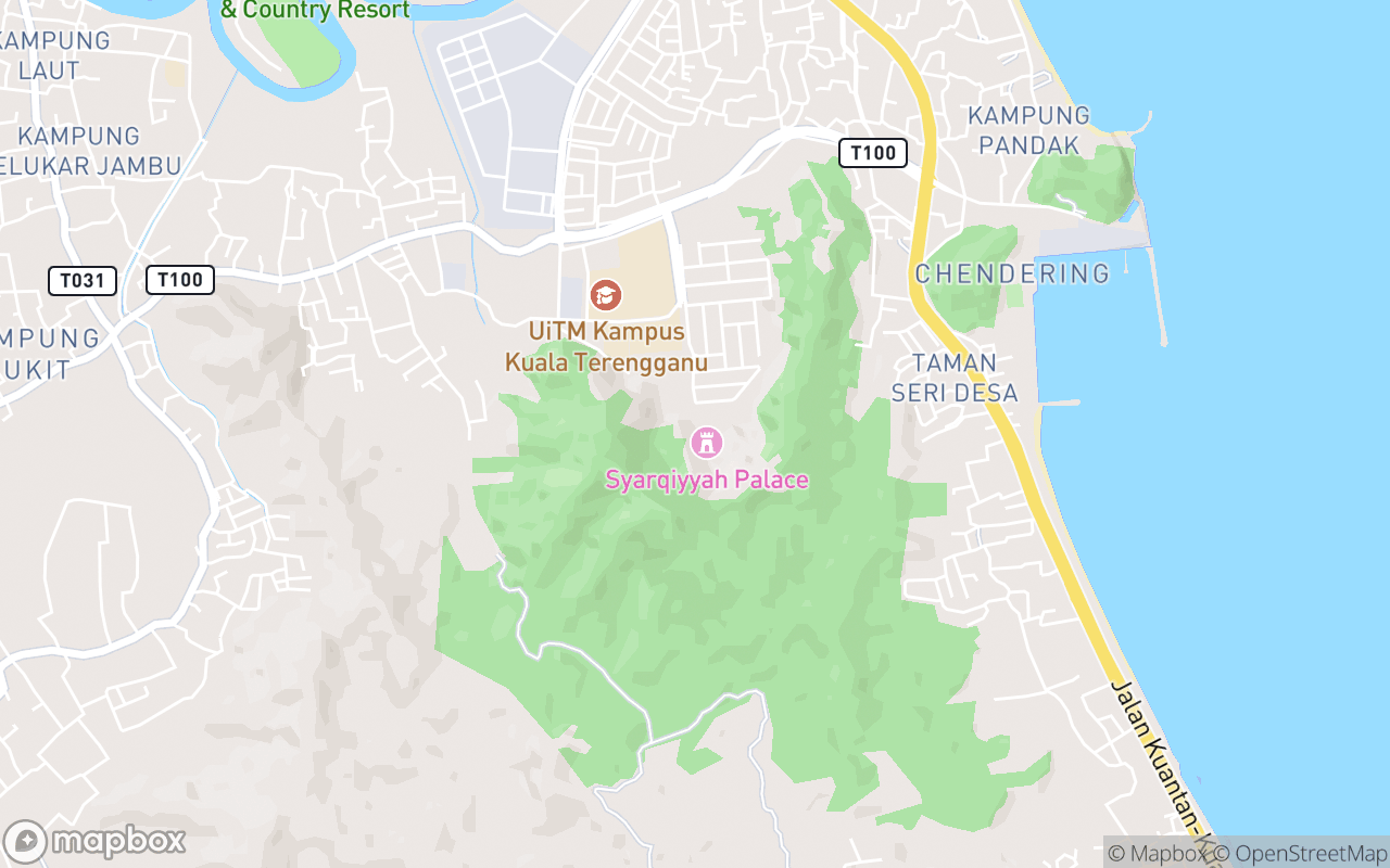 Map showing the location of Istana Syarqiyyah