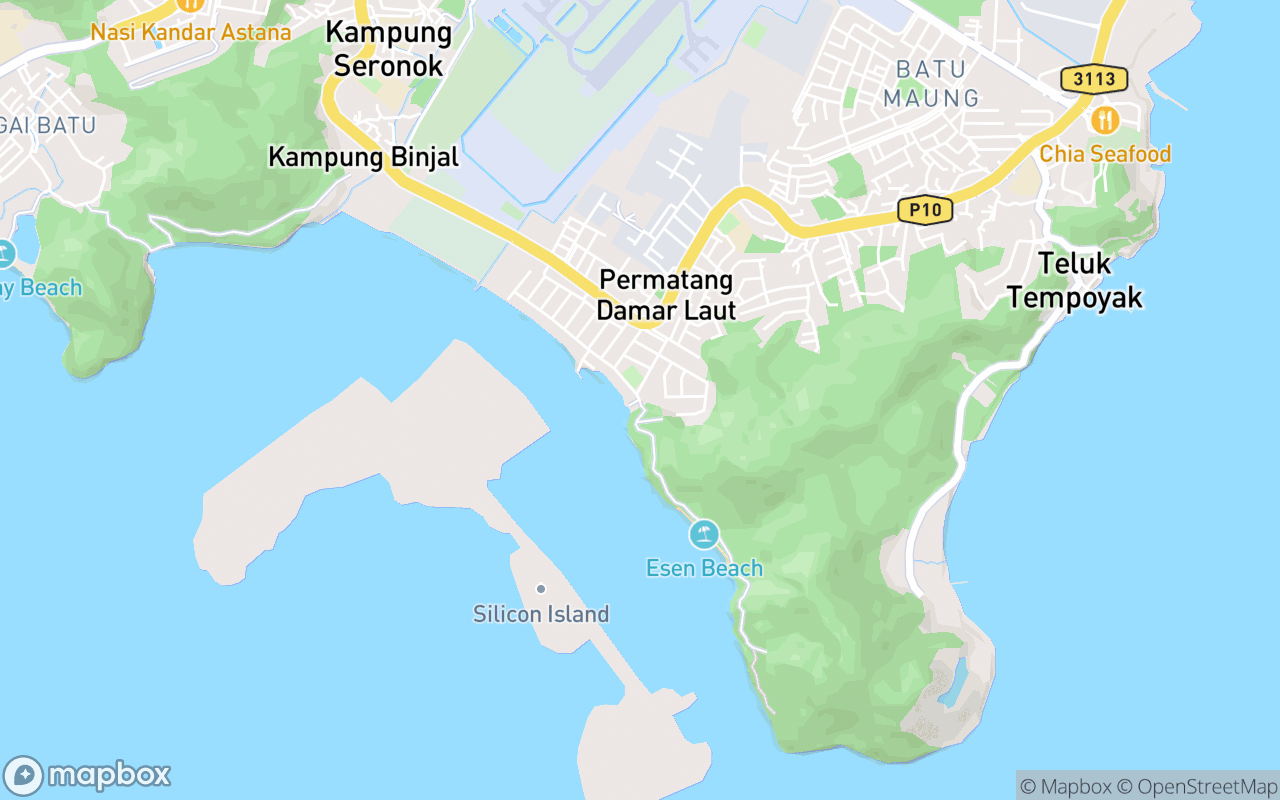 Map showing the location of Pantai Esen