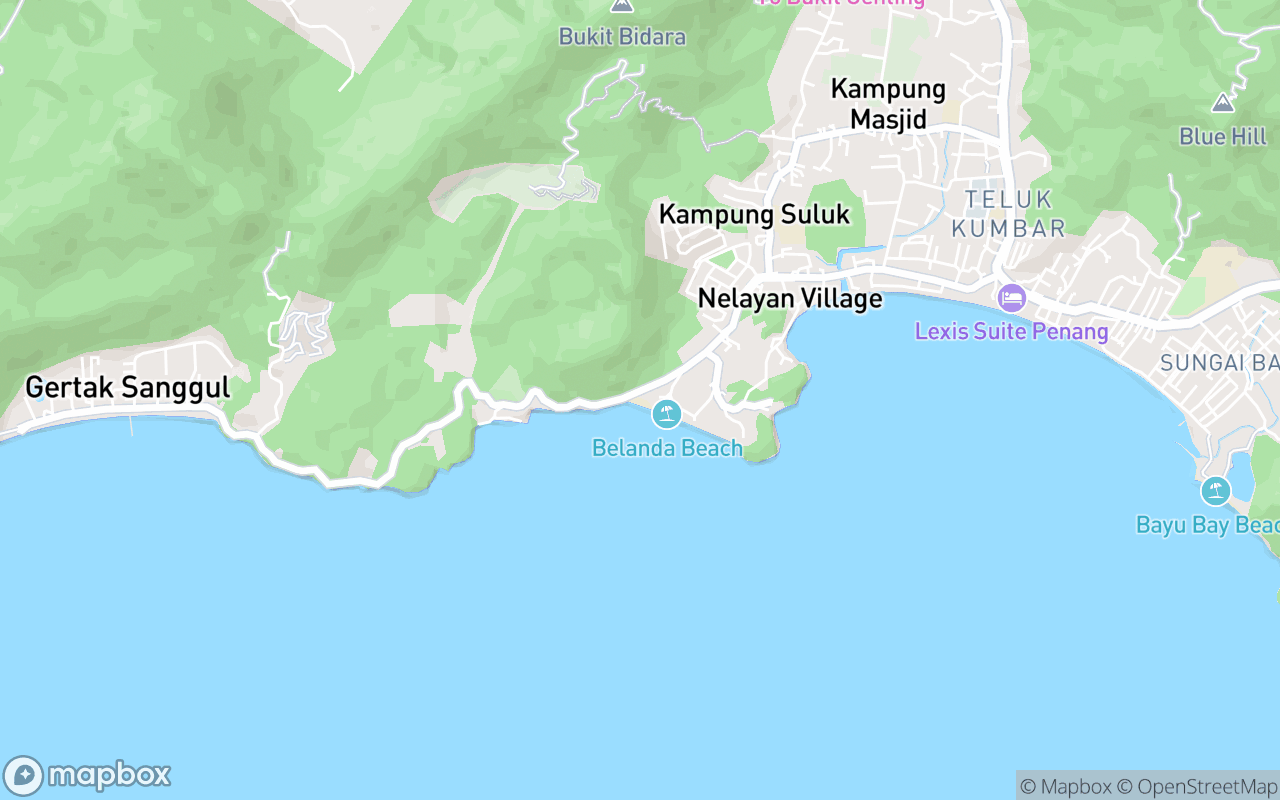 Map showing the location of Pantai Ombak Damai