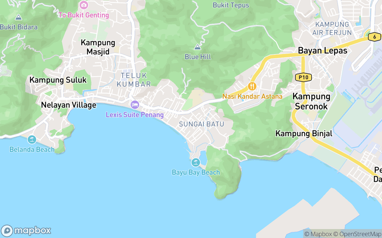 Map showing the location of Pasar Malam Sungai Batu