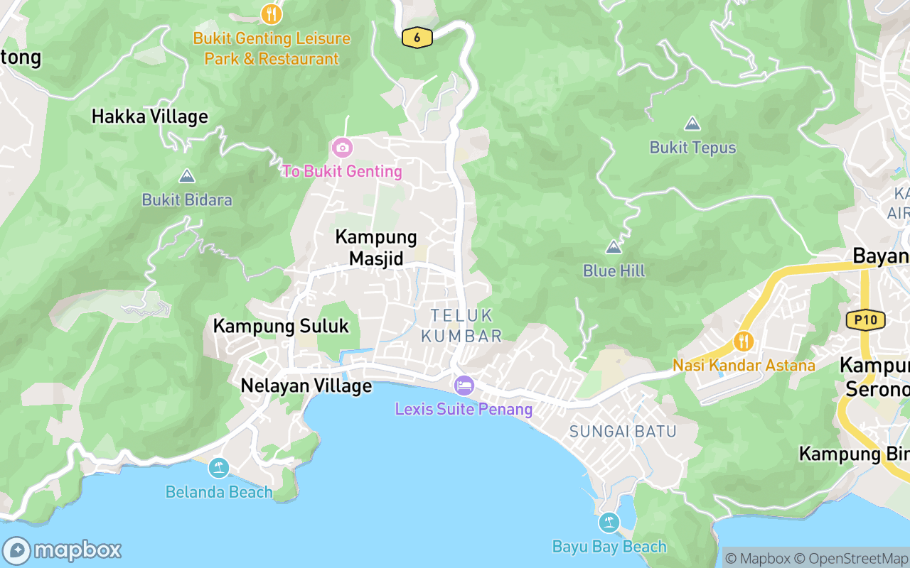 Map showing the location of Teluk Kumbar Saturday Night Market