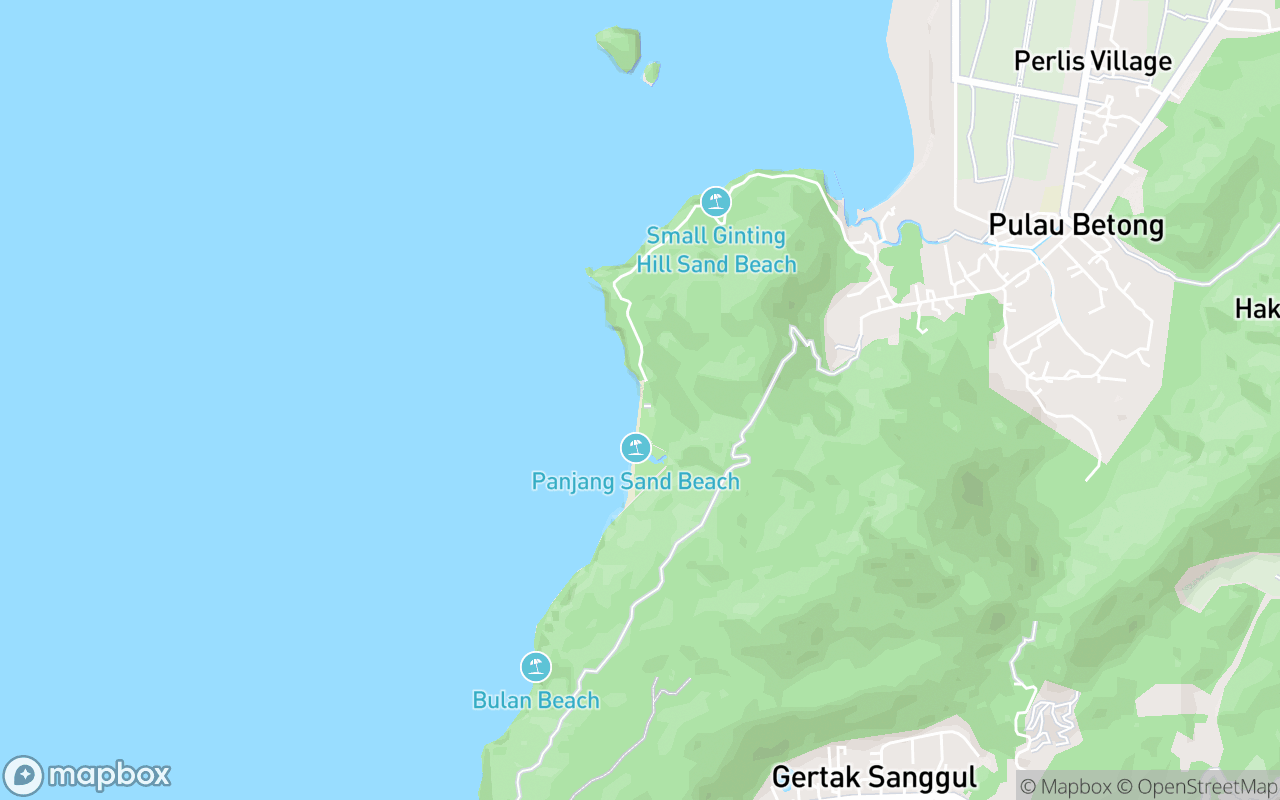 Map showing the location of Pantai Pasir Panjang (Penang)