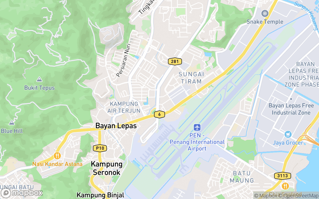 Map showing the location of Nasi Kandar Beratur 786 (Bayan Lepas)
