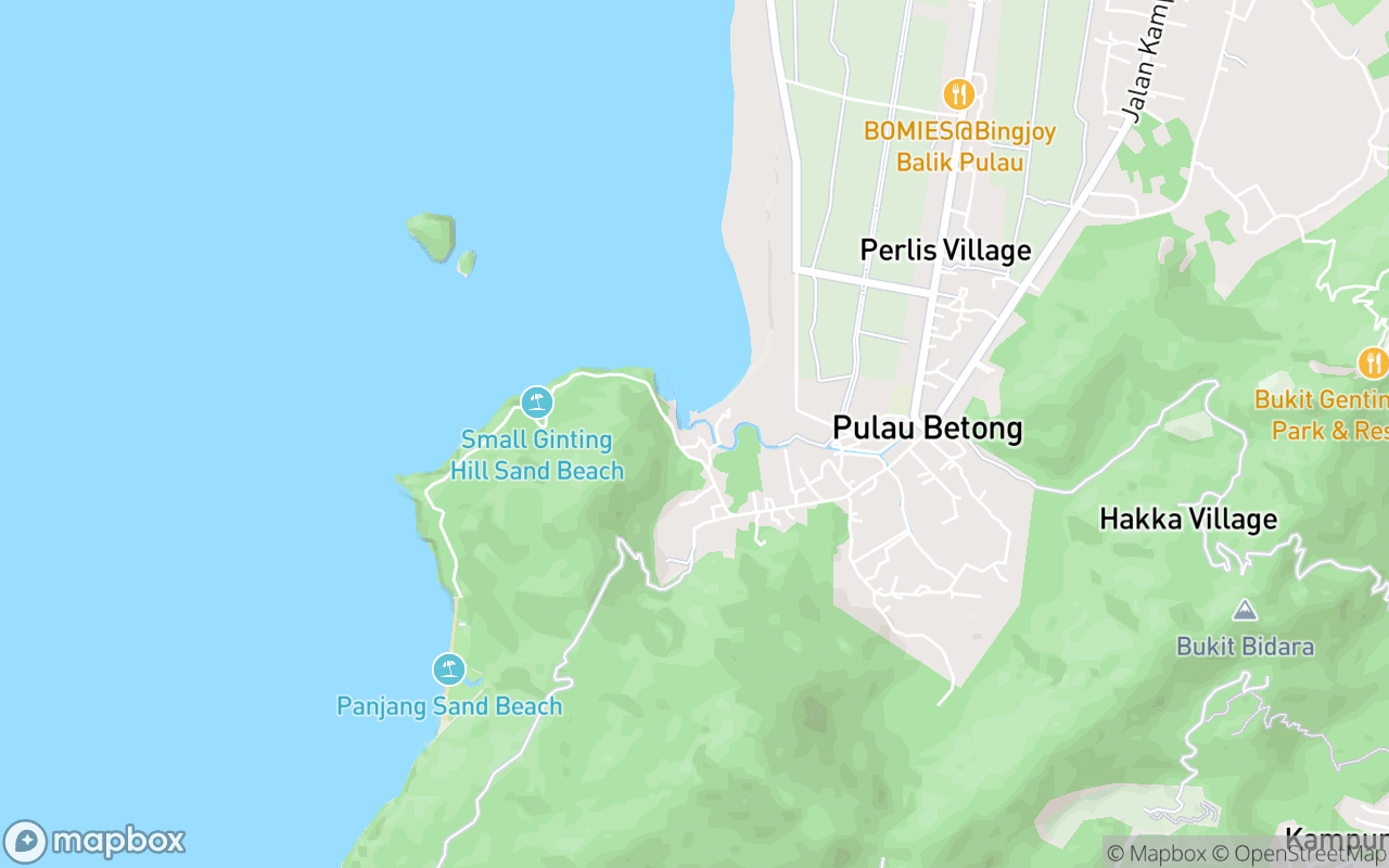 Map showing the location of Fishing Village Pulau Betong