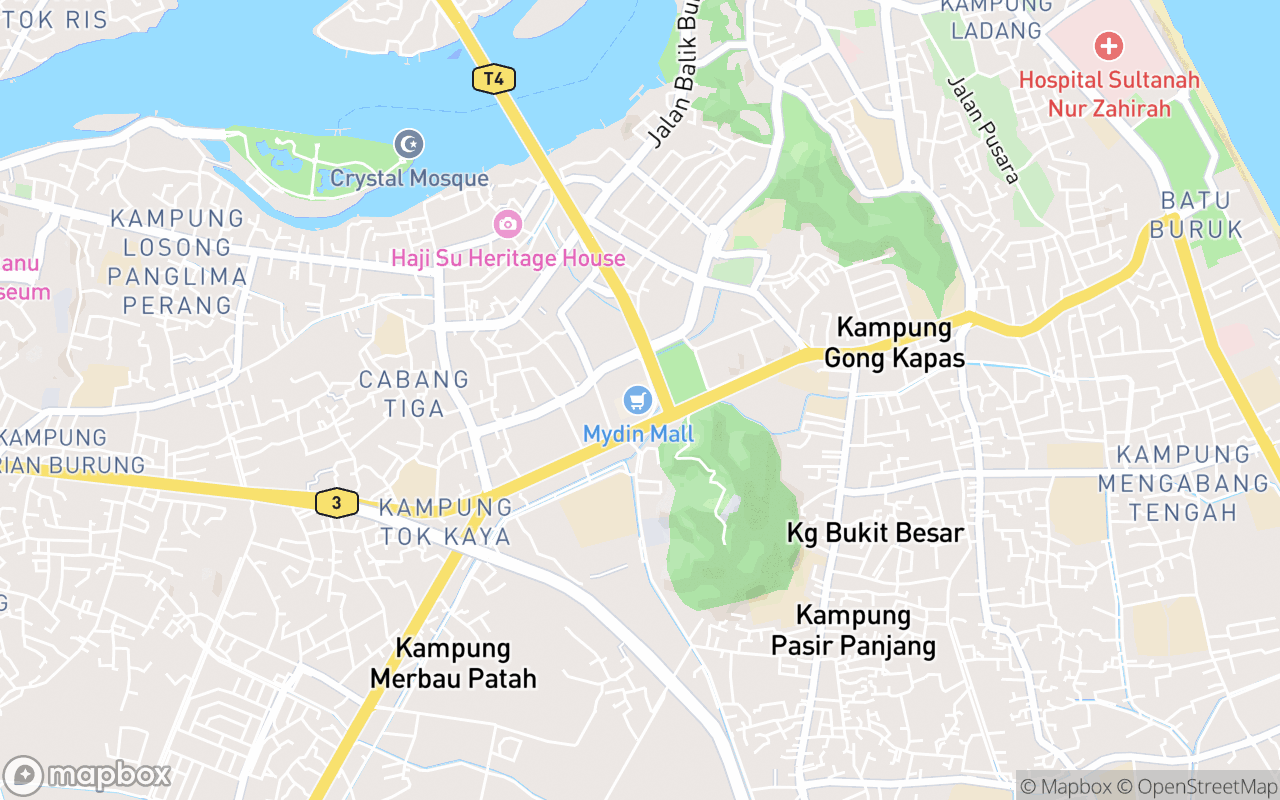 Map showing the location of Mydin Mall Kuala Terengganu
