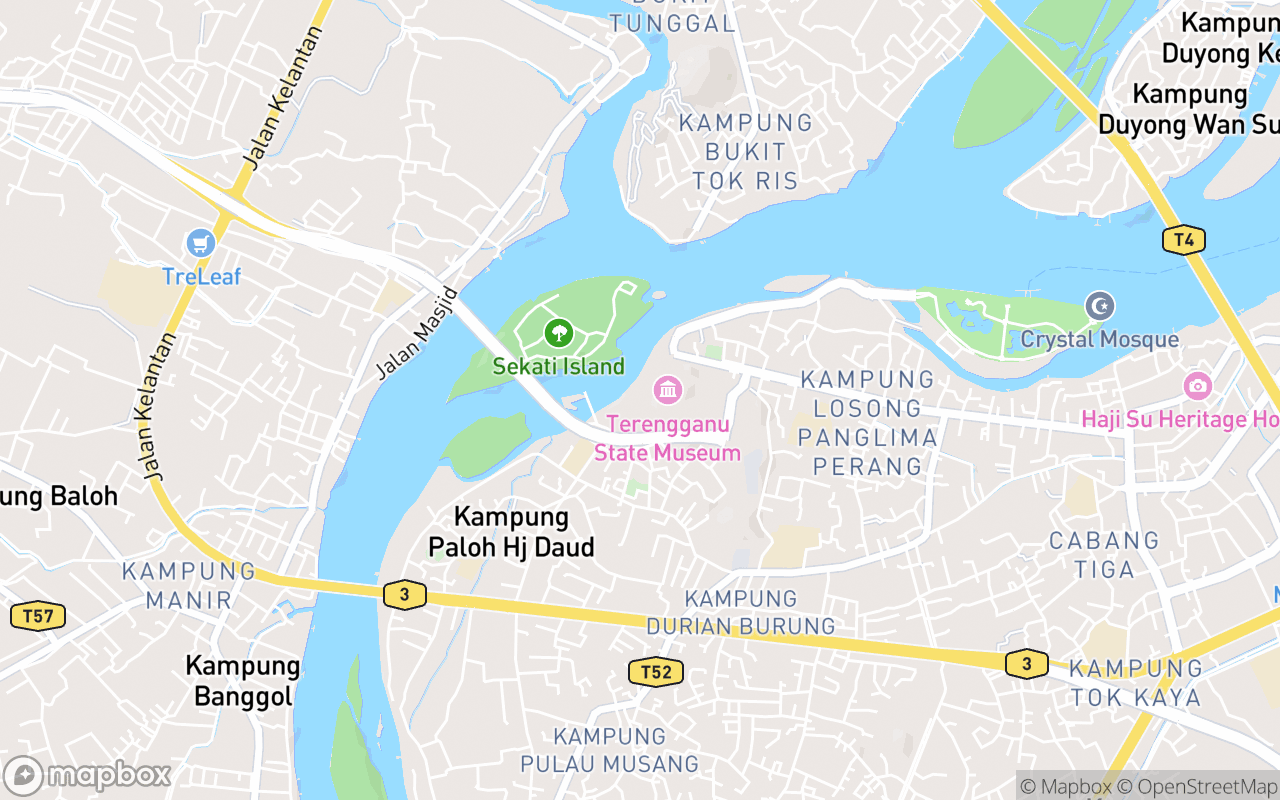 Map showing the location of Kampung Budaya Terengganu