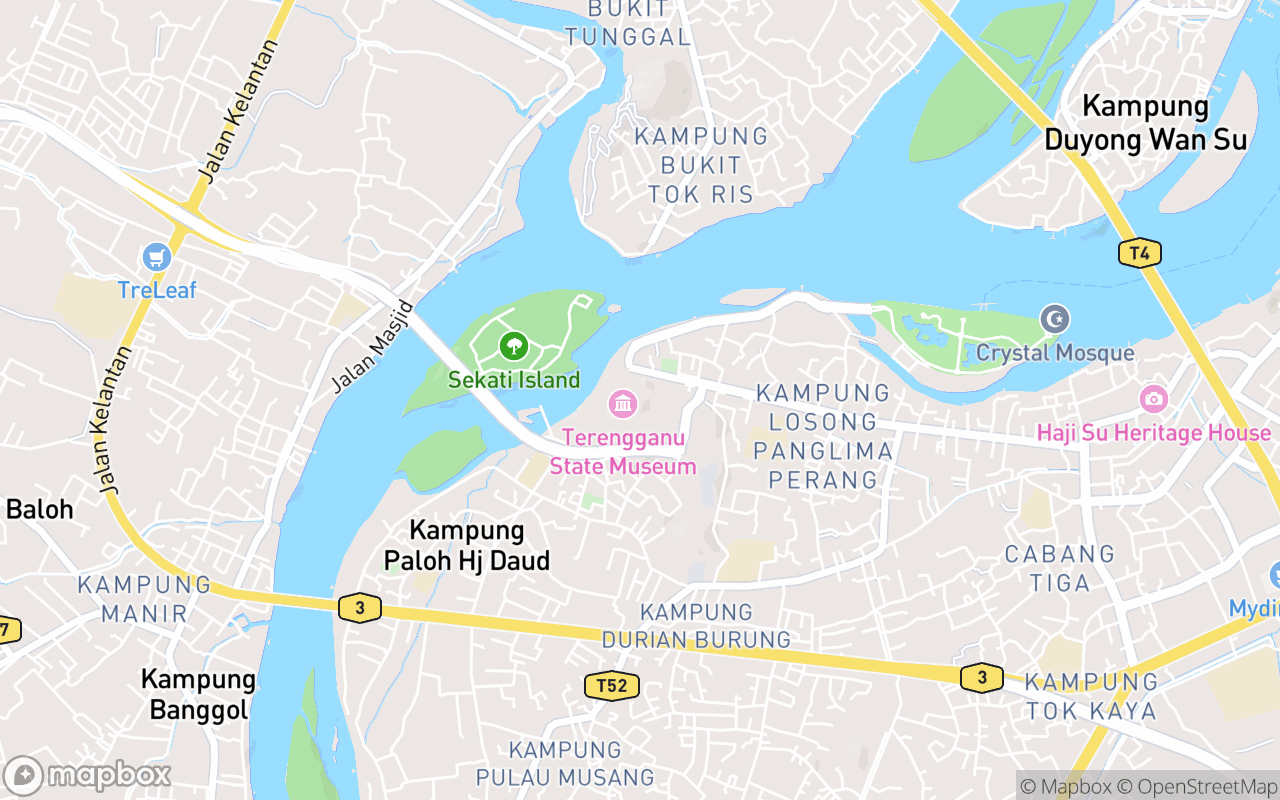 Map showing the location of Terengganu State Museum