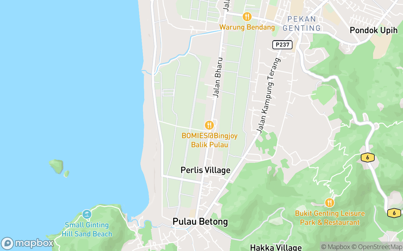 Map showing the location of Penang ATV Eco Tour