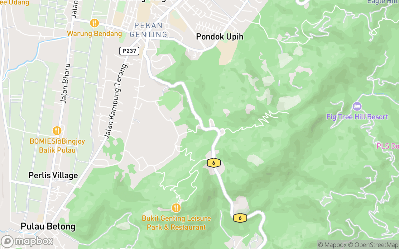 Map showing the location of 406浮罗山背果园 406 Dusun Durian Balik Pulau 